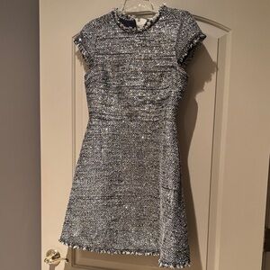 Kate Spade Chic Black and Gold Tweed Mini Dress